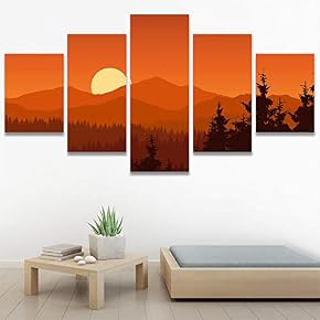 SIGNWIN 5 Panel Canvas Wall Art Modern Art...