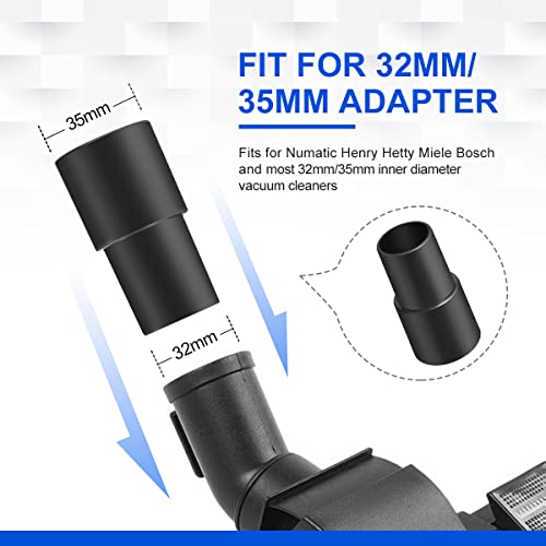 Lanmu Universal Vacuum Attachments, 32Mm(1 1/4 Inch) And 35Mm(1 3/8 Inch) Dust Brush Crevice Tool Nozzle Adapter Accessories Cleaning Kit For Standard Hose (6 Pack) #TOP3