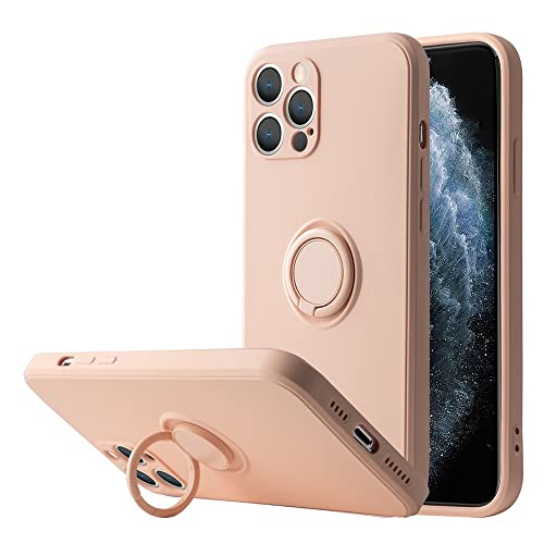 Anneau magnétique pour iPhone 11 XR XS évite les chutes avec silicone rose