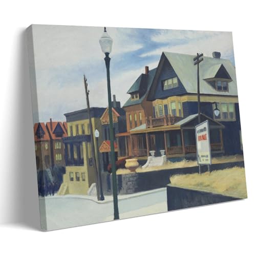 Impression sur toile d'Edward Hopper (Vent oriental sur Weehawken) - Décoration moderne 20x30 cm