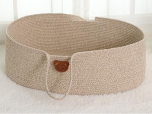 Qfmrベビーバスケット 新生児 赤ちゃん カゴ 折り畳み ゆりかご 赤ちゃん クーファン 持ち運び ベビークーハン 折畳み クーファン 車 ロープ編み ベッド 乳児用 キャリー 揺り籠 携帯 お昼寝マット 軽量 赤ちゃん 退院 かご 出産祝い 贈り物 風