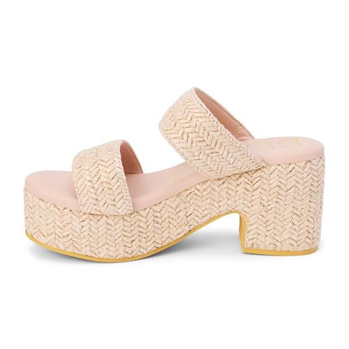 Image of BEACH by Matisse Womens Gem Platform Block Casual Sandals Casual High Heel 3 inch & Up - Off White