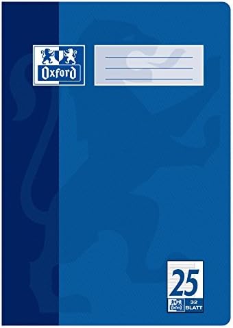 Oxford Zeszyt szkolny A4, w linie, z białą obwódką, 32 arkusze, niebieski, 1 sztuka