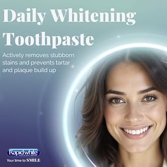 Rapid White Daily White Toothpaste 100ml | Fast-Acting and Long Lasting for Stubborn Stain Removal | Intense Mint Flavour for Lasting Freshness | Contains Fluoride to Protect Against Tooth Decay