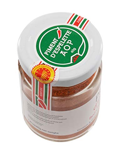 Gourmanity Piment d'Espelette-Red Chili Pepper Powder| 1.41Oz Jar| Gorria Variety, Chili Seasoning-Spice| AOC Classified , Non-GMO, From France| For Chili Con Carne, Chipotle, Mexican/ Thai/ Indian