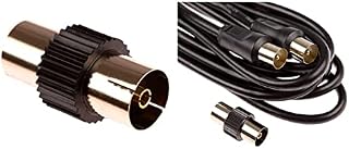 CDL Micro Gold TV Coax Aerial Adapter Female to Female (F-F) Gender Changer Joiner - BLACK