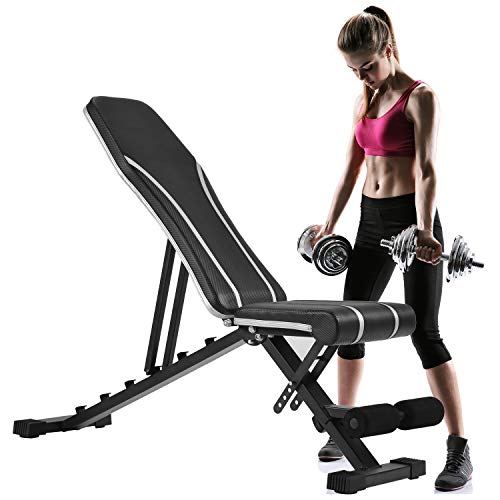 Merax Adjustable Weight Bench,Incline Decline Weight Bench, Exercise Fitness Bench for Full Body Workout, Weight Capacity: 500LBS