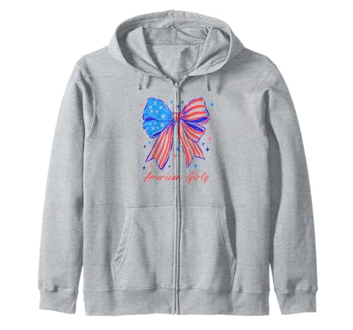 American Coquette Bow Camisa femenina linda 4 julio USA Patriotic Sudadera con Capucha