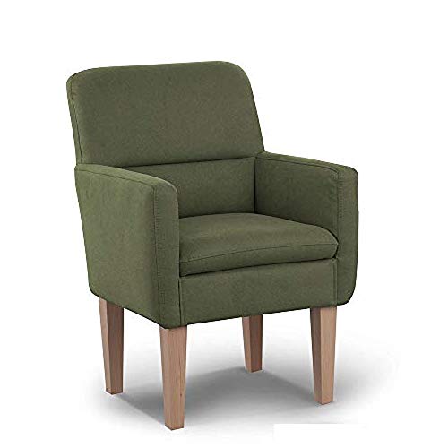 CAVADORE Kira - Sillón Acolchado para Cocina, Comedor o salón. Apto para el Juego de Cocina Kira. Fácil eliminación de Manchas Gracias a Soft Clean, 66 x 96 x 71 cm, Tejido Plano: Verde