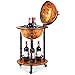 COSTWAY Globusbar Weltkugel, Barwagen Retro, Globus Bar auf Rollen, 2 Ebenen Hausbar, Servierwagen Holz, Weinständer, Weinregal für Wein, Spirituosen, Getränke