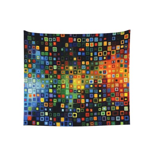 Tapisserie murale géométrique abstraite lumineuse pour décoration de salon 152x130cm