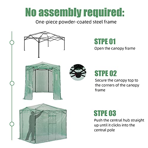 image for CROWN SHADES 8'x6' Walk-in Fast Setup Indoor Outdoor Plant Gardening G