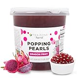 Tea Zone B2065 Dragon Fruit Popping Pearls for Boba tea Beverages, Sweets, Ice Cream Topping (7 lbs)