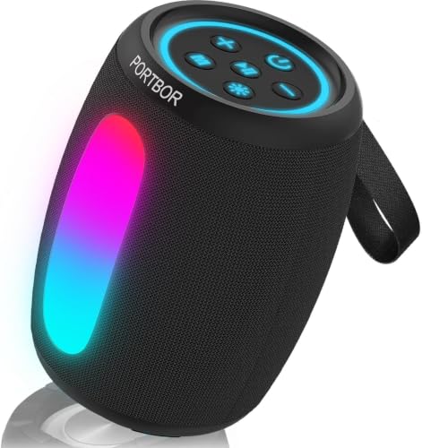 Image of Portable Bluetooth Speaker, School Supplies: Powerful Stereo Sound, 36H Playtime /IPX5 Waterproof /8 Light Modes /Wireless BT5.3 /TWS Pairing, for Outdoor /Beach /Camping /Travel /Party /Home, Birthday Gifts