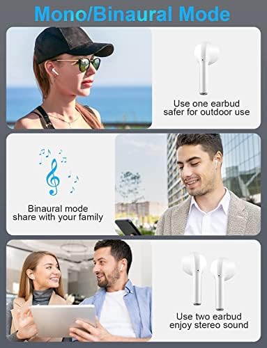 Wireless Earbuds Bluetooth, IPX7 Waterproof Wireless Earphones Touch Control, 24H Playtime with Fast Charging Case for iPhone/Airpods/Android/Samsung