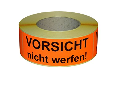 Warnetiketten/Versandetiketten VORSICHT nicht werfen! auf Rolle - 50 x 150 mm - 500 Stück