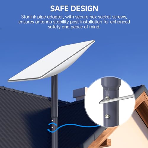 XLTTYWL Suporte de Poste Starlink, Kit de Montagem em Liga de Alumínio para Starlink, Adaptador de T
