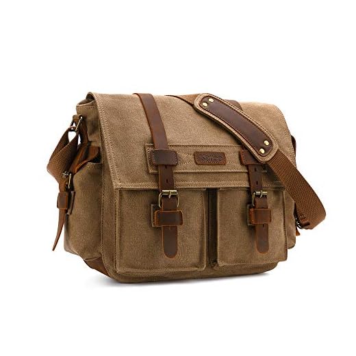 Kattee Vintage Leather Canvas Camera Bag