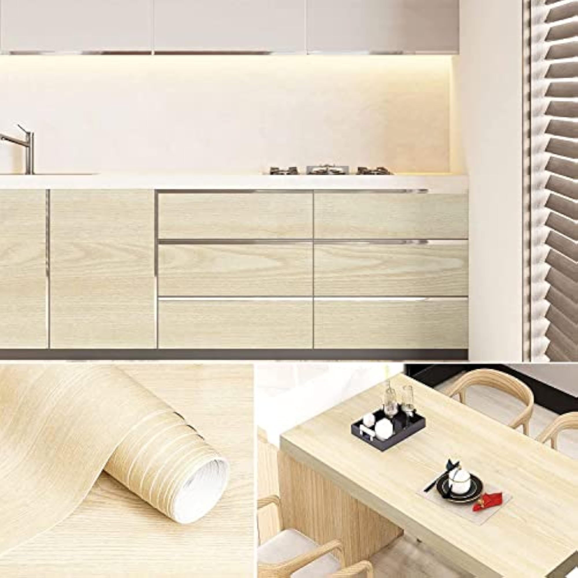 Maple Wood Grain Self Adhesive Waterproof Wallpaper for DIY Projects
