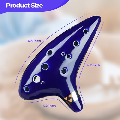 Ohuhu Legend of Zelda Ocarina 12 Hole Alto C with Textbook Display Stand Protective Bag