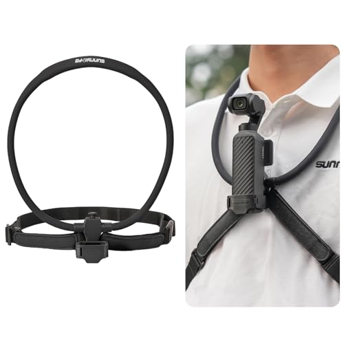 Soporte de cuello para DJI Osmo Pocket 4 y 3 con correa de pecho ajustable en color negro