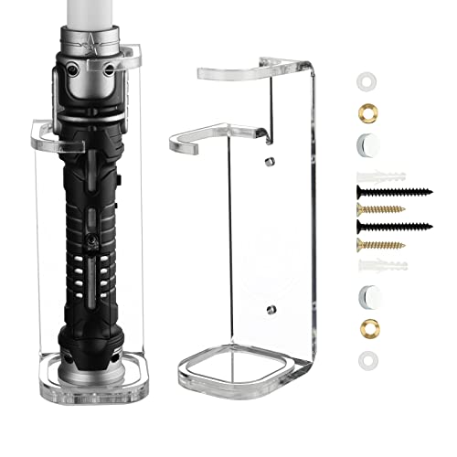 Cosmos 1 Pc Lightsaber Wall Mount Stand Light Saber Display Rack Wall Holder, Acrylic Lightsaber Display Stand Lightsabers Holder Compatible with Most Lightsabers Screw Hardware Included