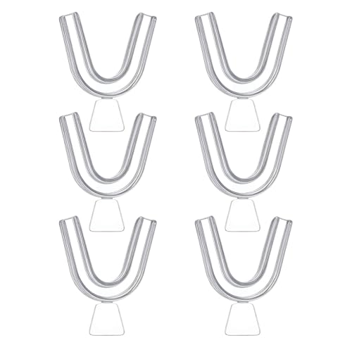 6 Pcs Teeth Whitening Mouth Trays Thermoplastic Moldable Mould Guards Transparent Reusable for Whitening Bleaching Protecting Athletes Teeth