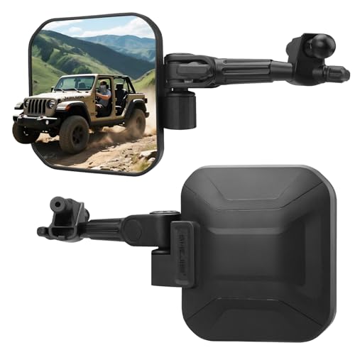 Wrangler mirrors door off Compatible with Wrangler JL JLU & Gladiator JT 2018-2023, Wrangler Mirrors Can Automation Folded and Reset When Encountering Obstacles, HD Large Field of View is Anti-shaking