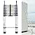 Telescoping Ladder with Hooks 16.5 FT Extension Ladder Aluminum Lightweight Telescopic Ladders for Home, Telescoping Attic Ladder RV Ladders Portable for Collapsible Roof Ladder, 330lbs Max Capacity