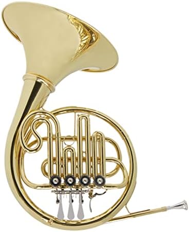Intermediate ​French Horn Golden Professional Four-Key Single-Row Instrument in B Flat for Military Band