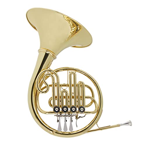 Intermediate ​French Horn Golden Professional Four-Key Single-Row Instrument In B Flat For Military Band #TOP3
