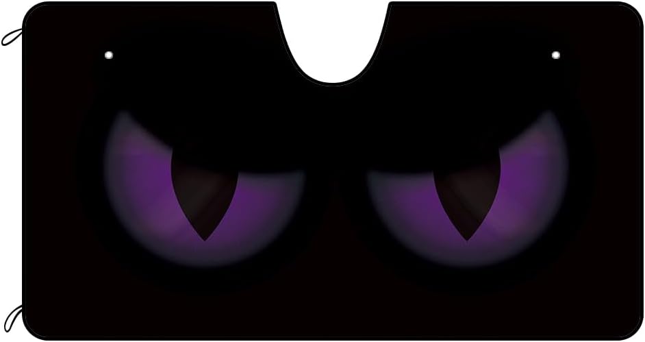 Purple Eyes Windshield Sun Shade for Car SUV Truck Funny Eyes Front Windows Sunshade Blocks UV Rays Sun Heat 51 x 27.6 Inch