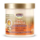 African Pride Shea Miracle Bouncy Curls Pudding - Contains Shea & African Mango Butter to Define Curls & Coils & Tame Hair Frizz, 15 Oz