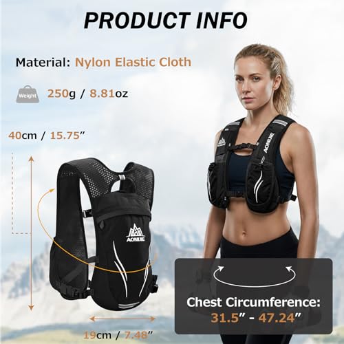 Image of Azarxis Hydration Running Vest Backpack Pack 5L 5.5L for Women and Men Jogging Trail Race Marathon Cycling Hiking