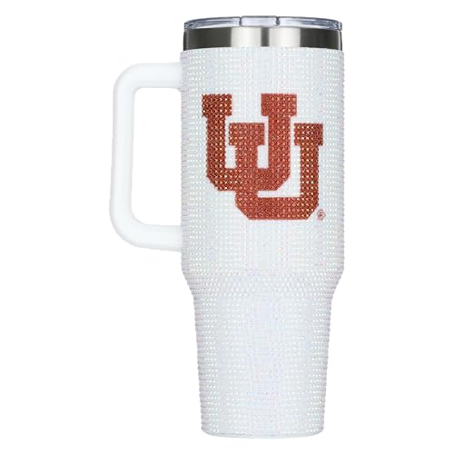 Image of The Memory Company Officially Licensed 40oz White Bling Game Day Tumbler, University of Utah
