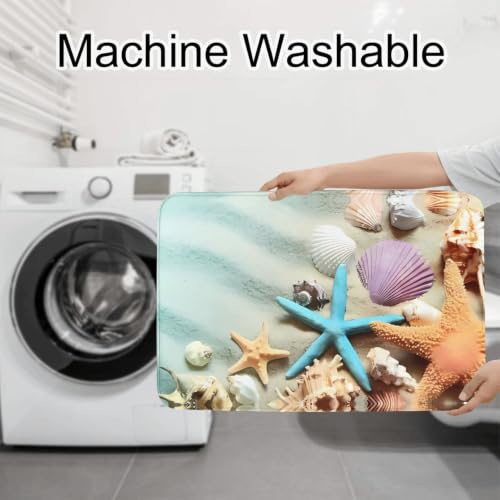 Juego de 3 alfombras de baño Seashells de 24 x 16 pulgadas ultra suaves lavables 8