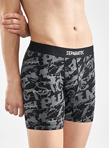 Separatec Men's Dual Pouch Underwear Breathable Soft Bamboo Rayon Printing Boxer Briefs 3 Pack4