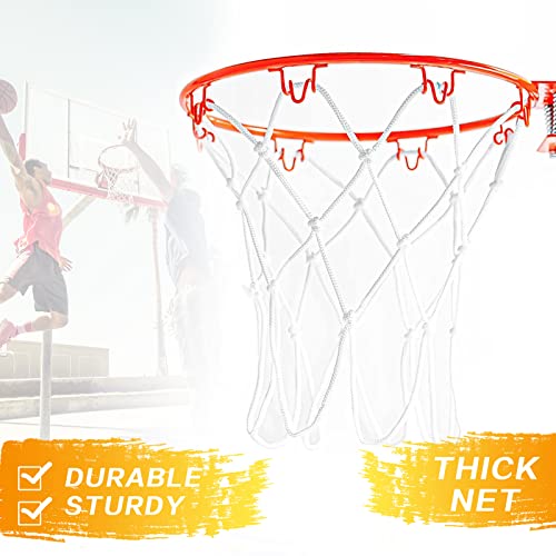 2 Packs Mini Basketball Net Replacement Nylon Little Tikes Basketball Net Sports Basketball Hoop Net Outdoor Indoor Anti Whip Basketball Net For Kids Activity Supplies, 8 Loops(White) #TOP5