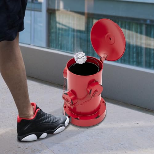 Caneca de basura retro roja con pedal y cubo interior miniatura 6