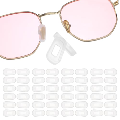 YBEATY 24 Pairs Silicone Nose Pads Covers Slip-on Eyeglasses Nose Bridge White Anti-Slip Bridge Pads Eyewear Protective for Eye Glasses Sunglasses Repair Kit