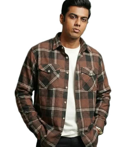 Image of RuggedNap Checked Cotton Shirt for Men | Premium Casual Plaid Shirt, Soft Breathable Everyday Wear