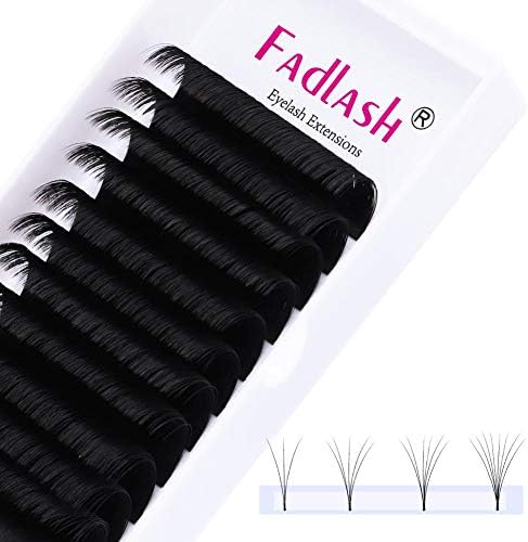 Fadlash Easy Fan Lashes C Curl 0.05 8mm Single Lashes Russian Lashes Natural Look Self Fanning Eye Lashes Automatic Blooming Russian Eyelashes Extensions(0.05-C-8)