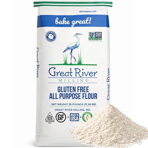 Great River Milling Gluten Free All Purpose Flour | Made from All Purpose Gluten Free Baking Alternative Ingredients | Non-GMO, Glyphosate Free, Kosher, Vegan Certified | 25 Lb