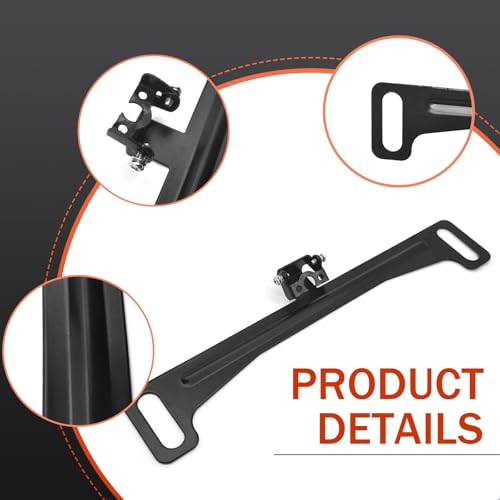 Image of Eratus Reverse Rear Camera License Plate Bracket, Metal Rustproof and Shockproof License Plate Holder, Angle Adjustable Anti-Shake Structure Mount with Installation Tool, for Most Cars Trucks (Black)