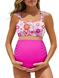 Summer Mae Traje de baño de maternidad acanalado para mujer, 14