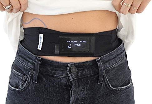 Glucology Insulin Waist Pump Belt | Fanny Pack for Running or Travel - Diabetes Supplies and Insulin Pump Accessories for Men and Women - Slim, Discreet Design | L, Black
