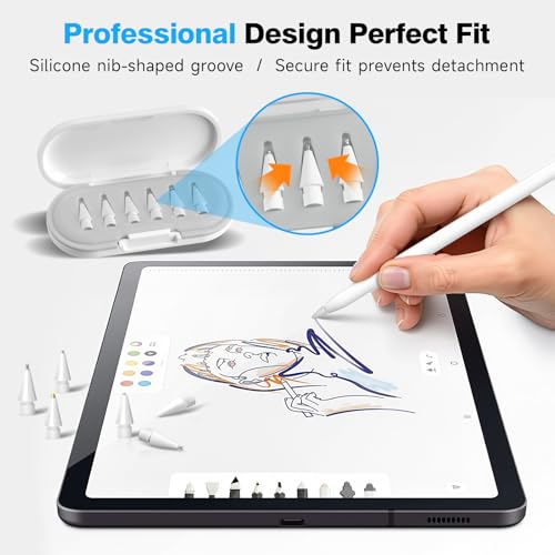 Image of 2026 Upgraded 6 Pack Apple Pencil Tips Replacement Accessories for Apple Pencil Pro /1st Gen /2nd Gen /USB-C, Apple Pen Writing Tips, Metal Drawing Tips (Blue)