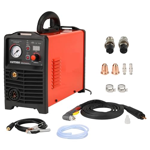 VCHICS Découpeur Plasma, Machine de découpe Plasma, Machine De Découpe Plasma À Arc CNC CUT55X, 55 Ampères, 220, Non HF IGBT, Peut Fonctionner avec Une Table CNC pour débutants en Bricolage