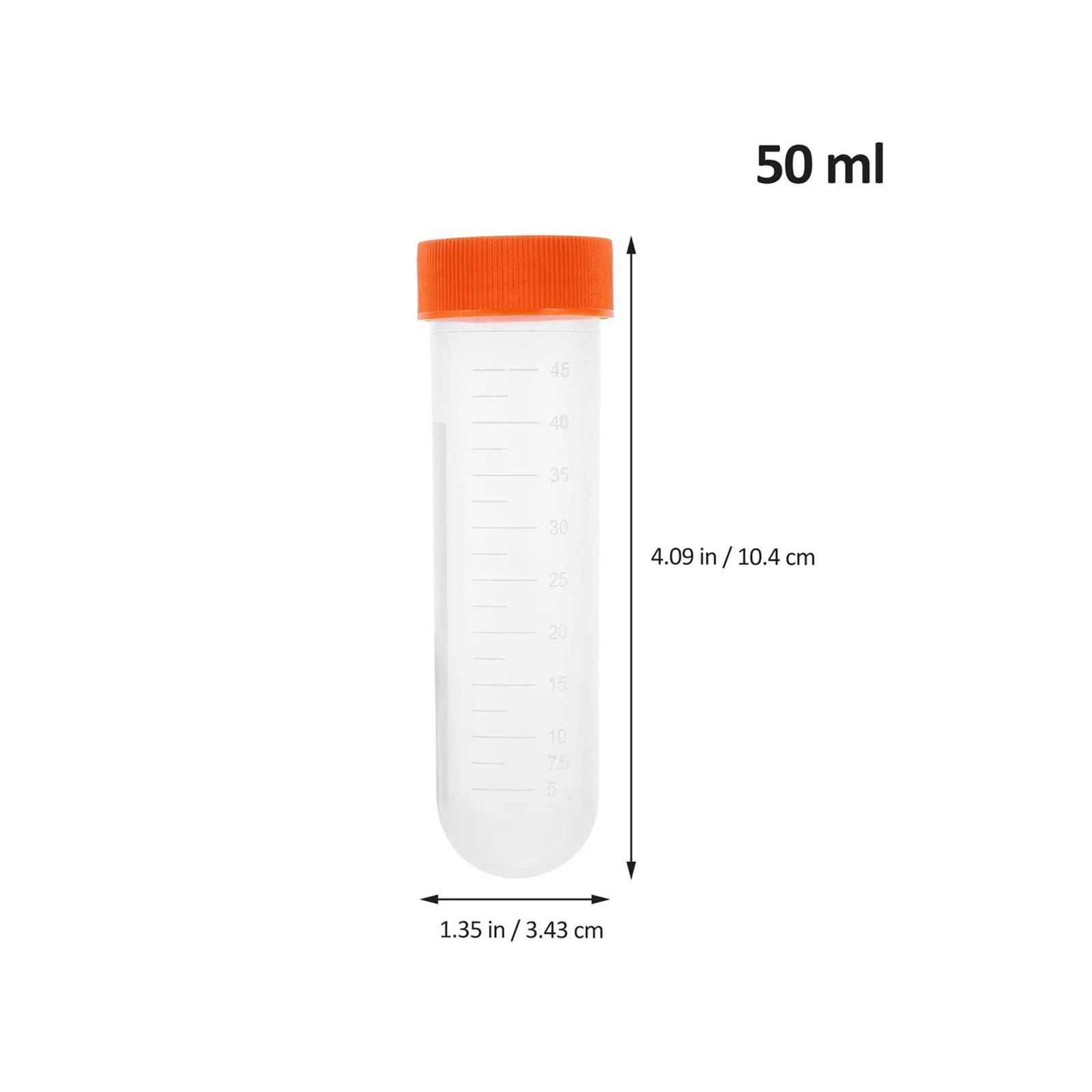 yingyingjia 100 szt. probówek wirówkowych 50 ml z zakrętką, o wysokiej przejrzystości, plastikowe fiolki laboratoryjne do eksperymentów biochemicznych i molekularnych