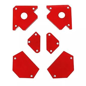 AASONS Multi Angle Triangle Welding Positioner Magnetic Welding Holder Set Fixed Angle Soldering Tools For Fabrication And Welding 6pcs/set (Red)